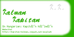 kalman kapitan business card